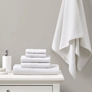 Madison Park Spa Waffle 6-pc. Cotton Jacquard Towel Set NWT